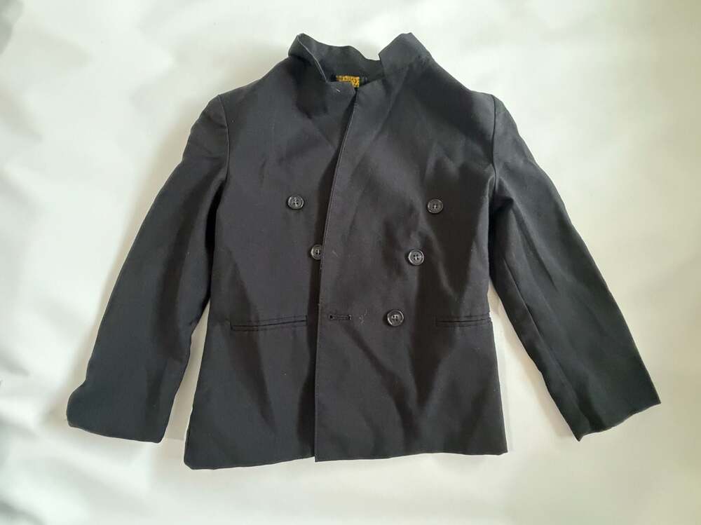 Black Chef Coat Size 6 Double Breasted Uniform Jacket Workwear Y2K